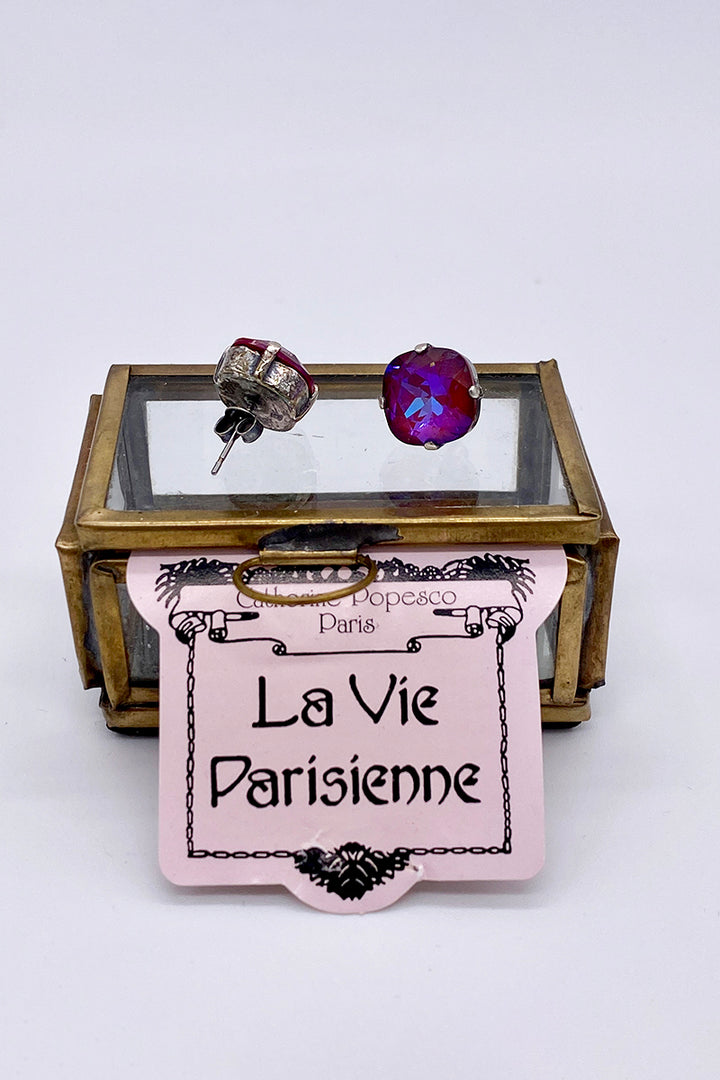 La Vie Parisienne - Cyclamen Opal Swarovski Crystal Stud Earrings
