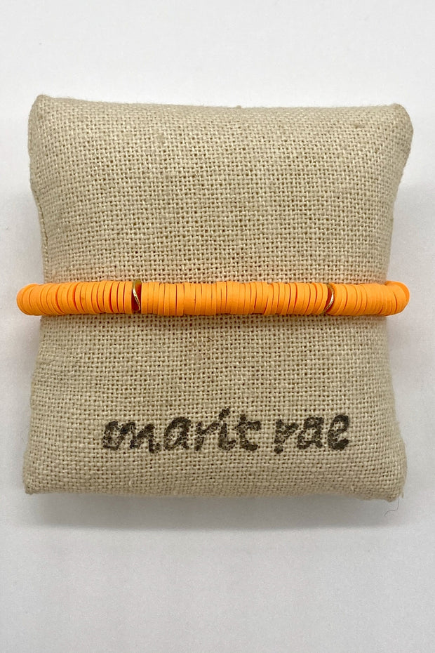 Marit Rae Jewelry - Stacked Silicone Embellished Bracelet - Orange Sherbet
