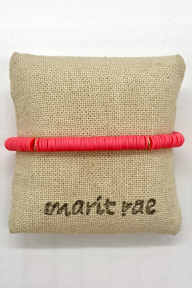 Marit Rae Jewelry - Stacked Silicone Embellished Bracelet - Hot Pink