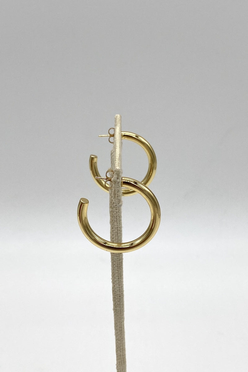 Marit Rae Jewelry - Hoop Earrings in Gold Vermeil - 1 1/8"