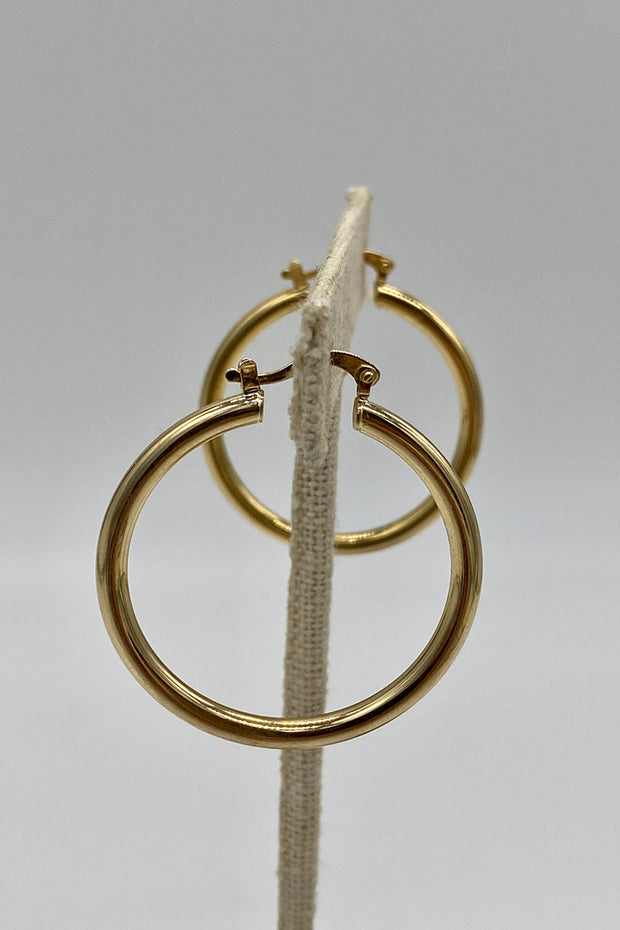 Blue Ox Signature Jewelry - Tube Hoop Earrings in 10Kt Gold