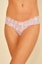 Cosabella - Never Say Never Printed Cutie Low Rise Thong in Mandorla Snake
