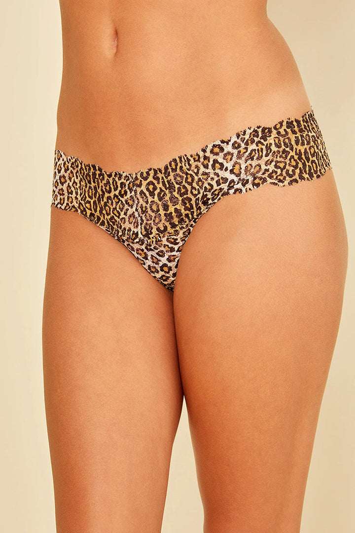 Cosabella - Never Say Never Printed Cutie Low Rise Thong in Neutral Leopard