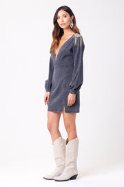 Saltwater LUXE - Dabria Mini Dress in "Washed Black"