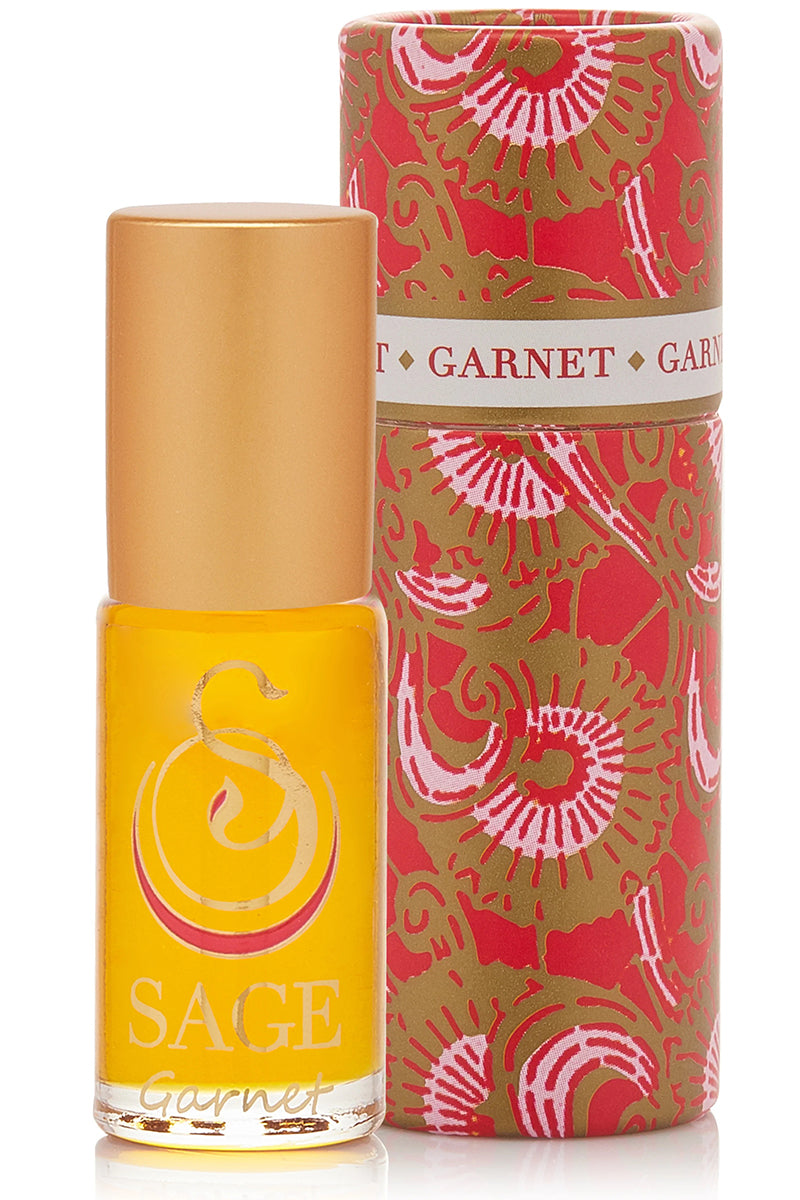 Sage - Garnet Gemstone Perfume Oil Concentrate Roll-On - 1/8oz