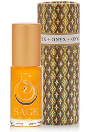 Sage - Onyx Gemstone Perfume Oil Roll-On - 1/8oz