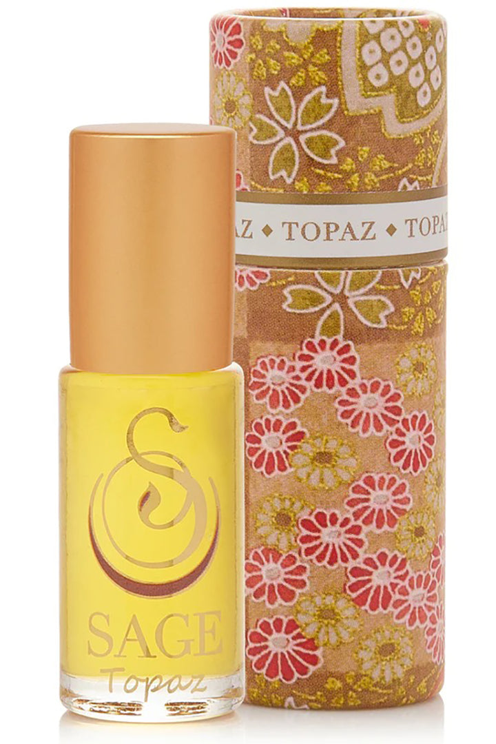 Sage - Topaz Gemstone Perfume Oil Concentrate Roll-On - 1/8oz
