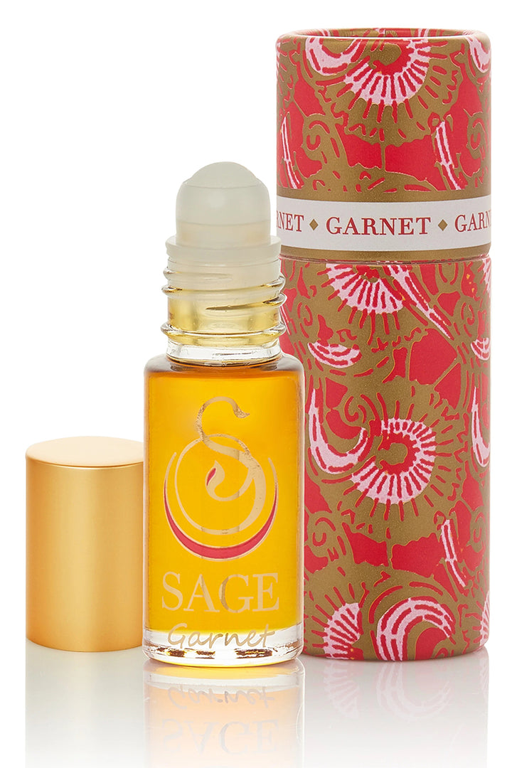 Sage - Garnet Gemstone Perfume Oil Concentrate Roll-On - 1/8oz