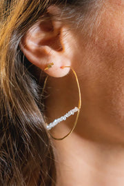 Tela Bella - Herkimer Diamond Horizon Hoop Earrings
