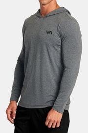 RVCA - Sport Vent Technical Hooded Top in Charcoal Heather