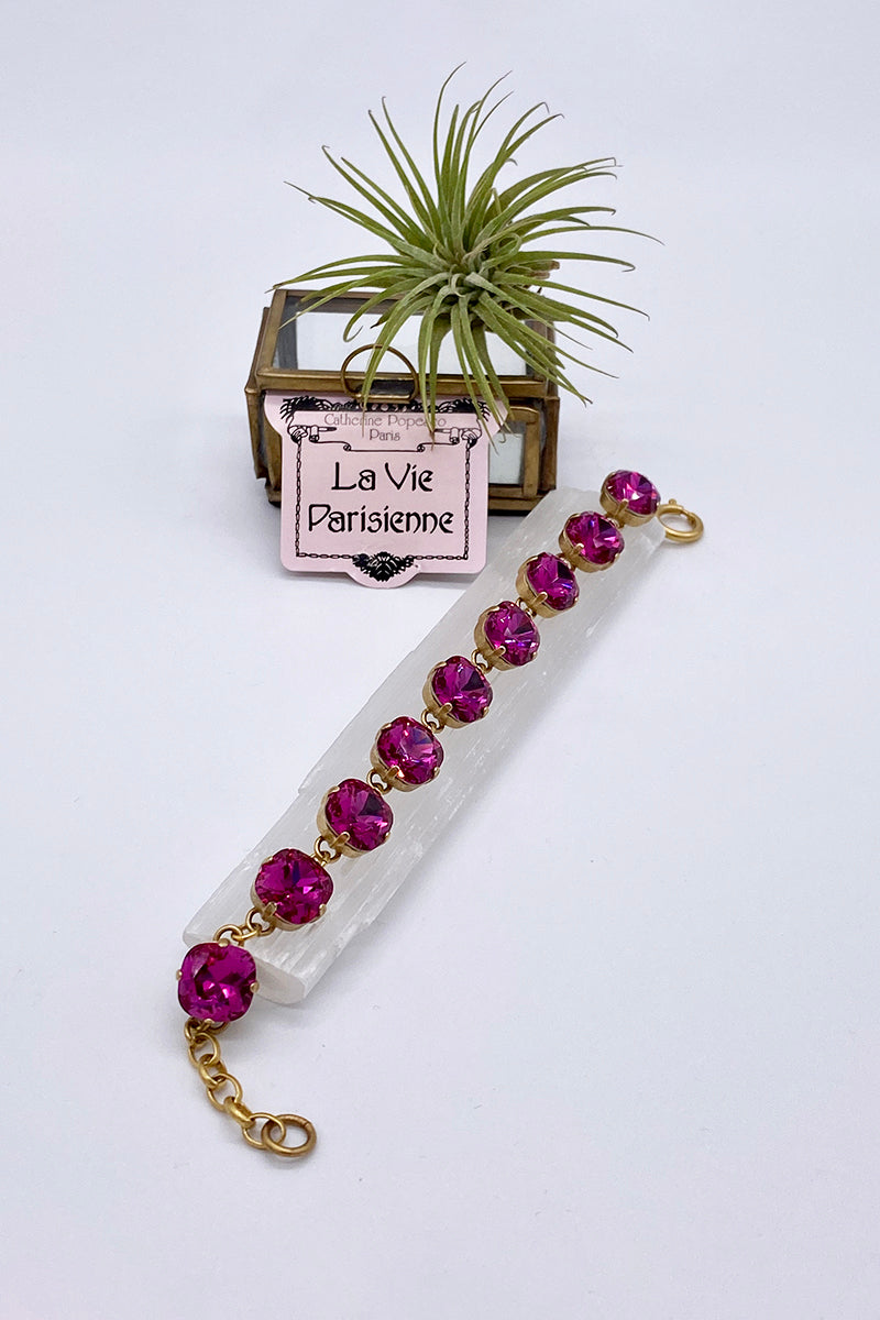 La Vie Parisienne - Swarovski Crystal Bracelet - Fuchsia