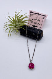 La Vie Parisienne - Swarovski Crystal Necklace - Fuchsia