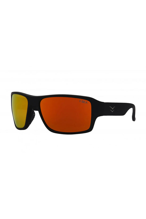 I-SEA - Free Bird with Black Rubber Soft Touch frame and Red Polarized Lenses