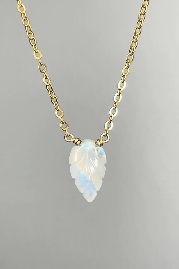 Tree Myriah - Moonstone Leaf Necklace