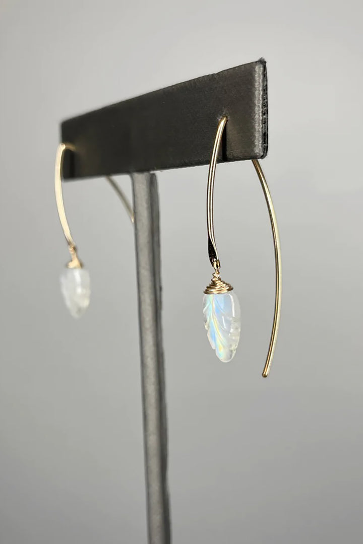 Tree Myriah - Moonstone Leaf Earrings