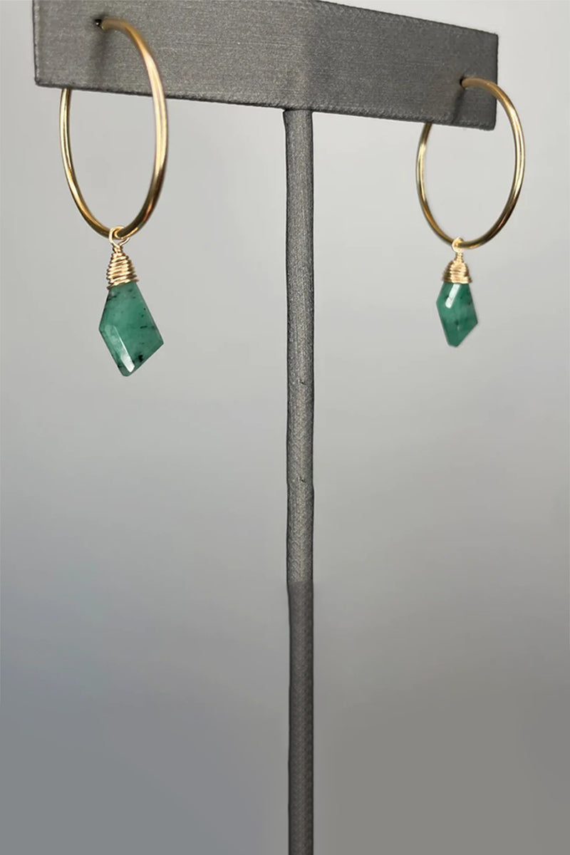 Tree Myriah - Emerald Drop Hoops