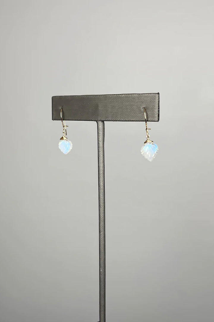 Tree Myriah - Mini Leaf Earrings with Moonstone