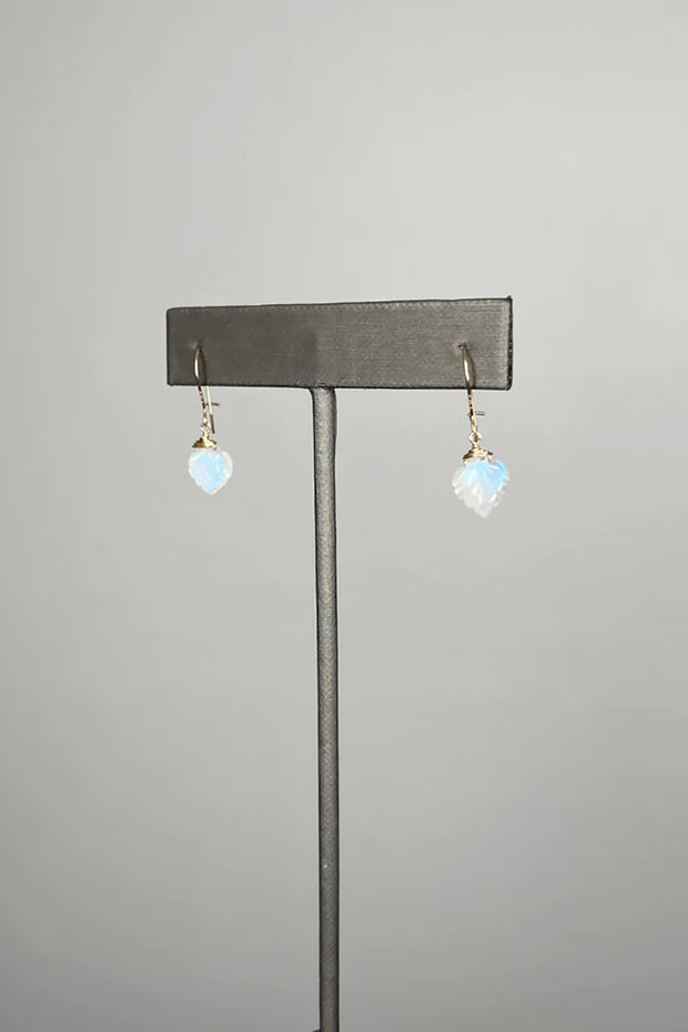 Tree Myriah - Mini Leaf Earrings with Moonstone