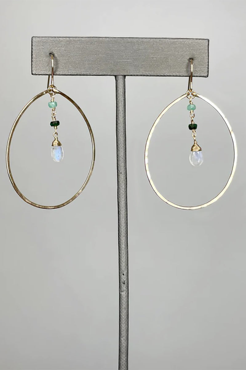 Tree Myriah - Ombré Gemstone Hoops with Emerald