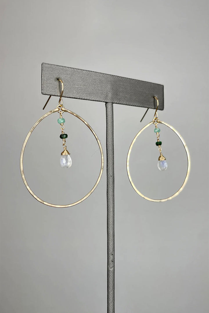 Tree Myriah - Ombré Gemstone Hoops with Emerald