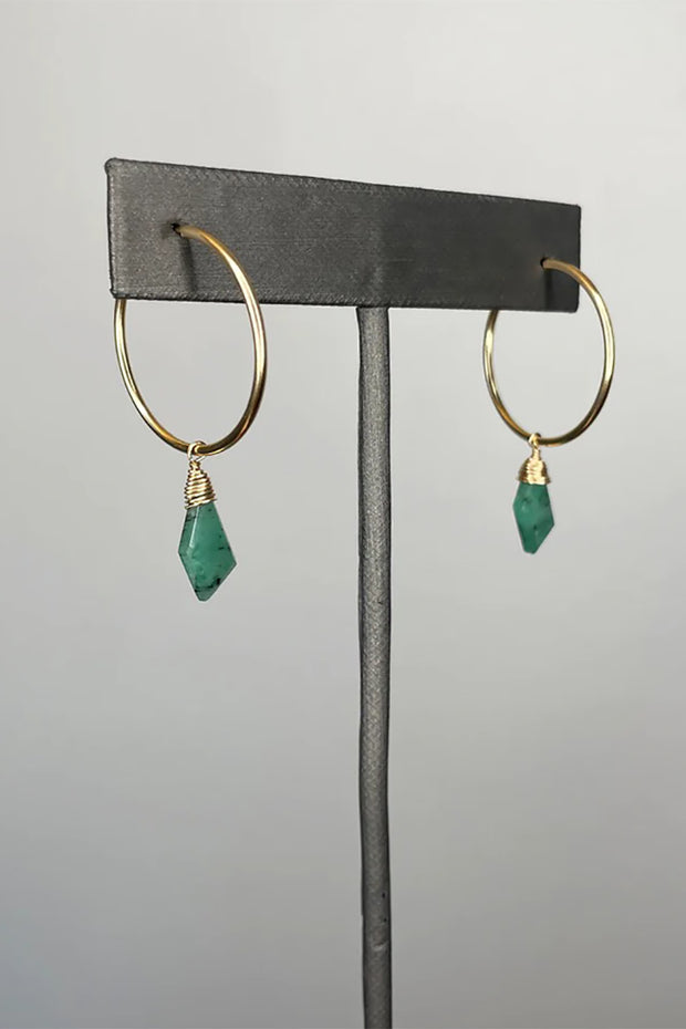 Tree Myriah - Emerald Drop Hoops