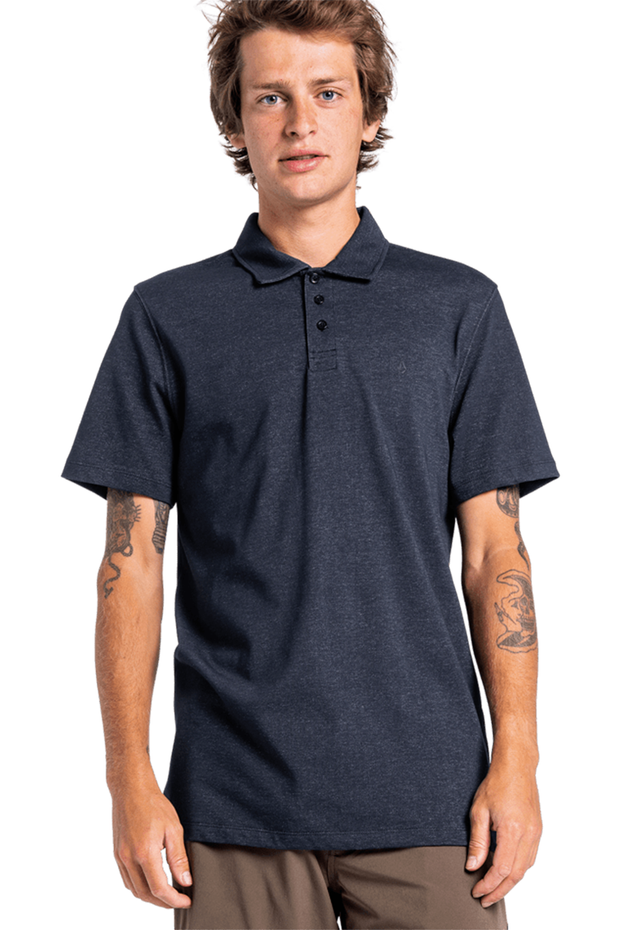 Volcom - Hazard Pro Polo Short Sleeve Shirt in Navy Heather
