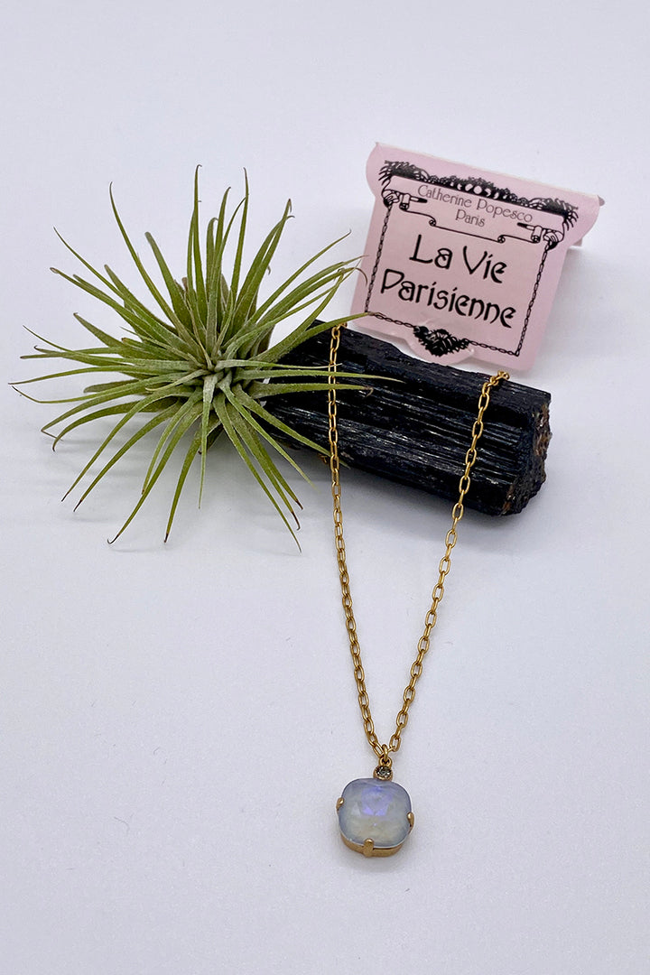 La Vie Parisienne - Swarovski Crystal Necklace - Light Grey Opal