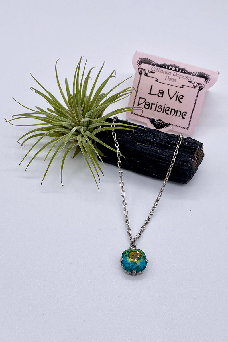 La Vie Parisienne - Swarovski Crystal Necklace - Ocean Green