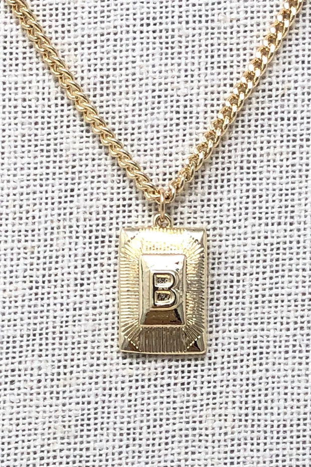 Marit Rae Jewelry - Gold Necklace with Rectangle Initial - O