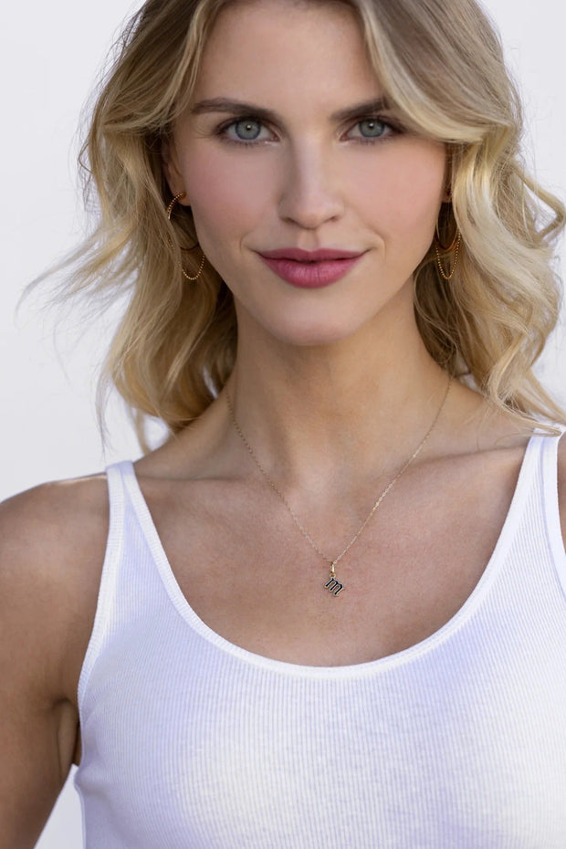 MIRANDA FRYE - Enamel Initial Charm with Sophie Chain in "Gold" - C