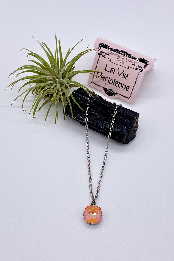 La Vie Parisienne - Swarovski Crystal Necklace - Tangerine