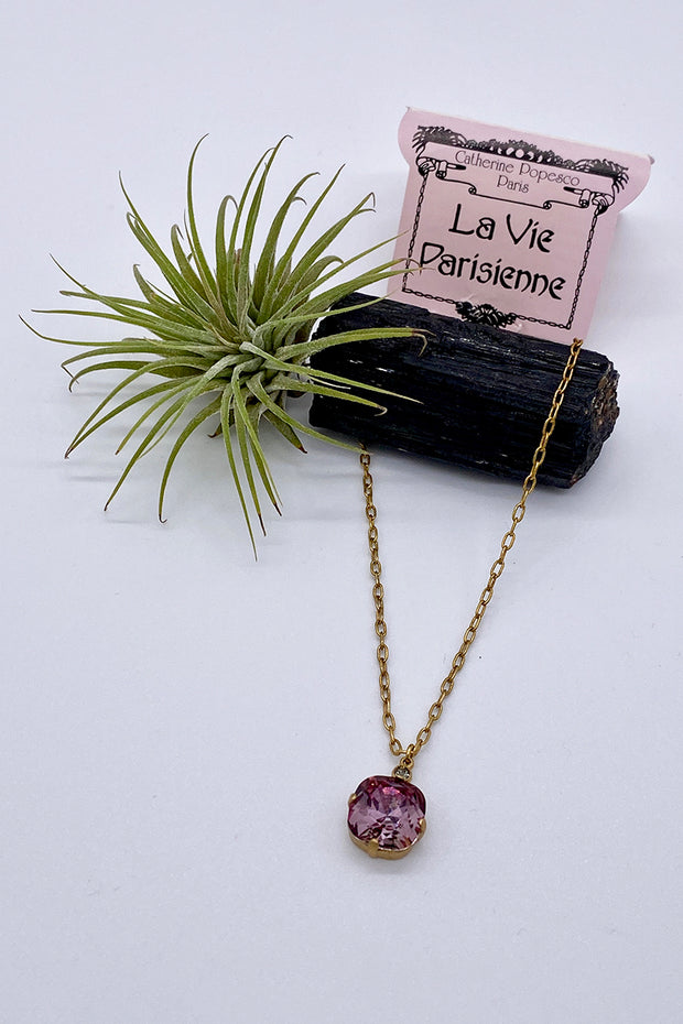 La Vie Parisienne - Swarovski Crystal Necklace - Vintage Pink